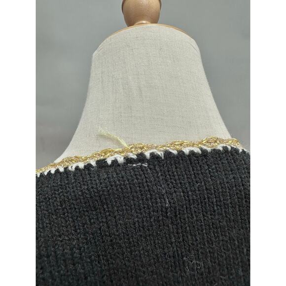 Vintage Jaclyn Smith Floral Embroidered Sweater Bold 80s Statement Size Large - Picture 15 of 16